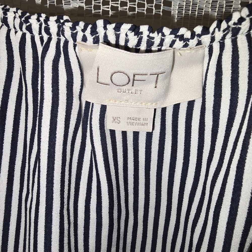 Loft Outlet Black And White Striped Women's Top XS, Tank Top, Blouse - Picture 5 of 7
